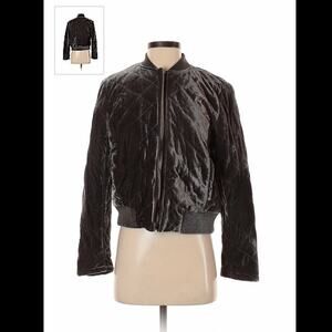 14th and Union quilted velvet zip up sweatshirt jacket, small